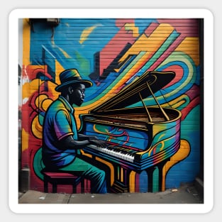 Musician playing piano Sticker